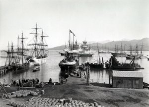 Shipping on the Neva, St. Petersburg, c.1880 by Russian Photographer